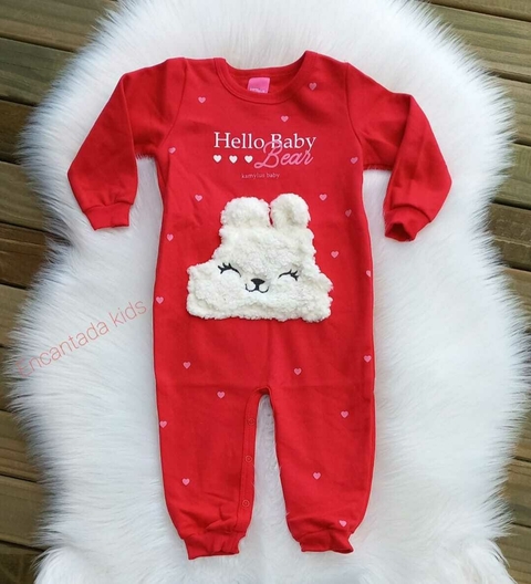 Macacão vermelho urso