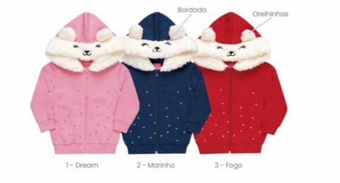 Jaqueta com capuz de pelinho urso