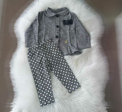 Conjunto sobretudo com calçca de cotton