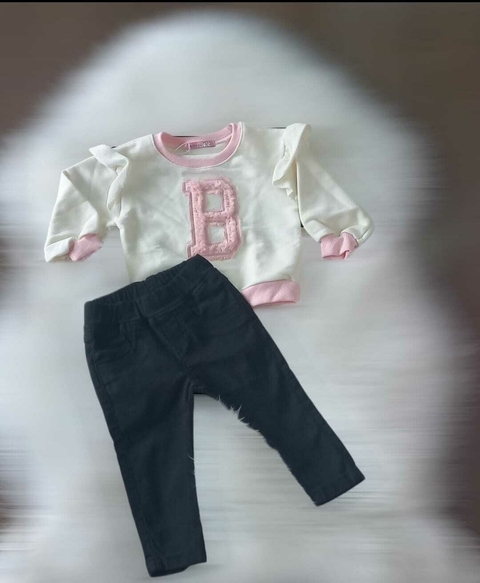 Conjunto menina com calça em sarja