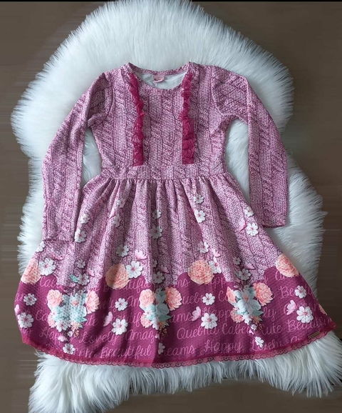Vestido menina manga longa