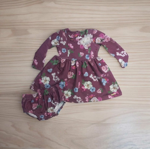 Vestido bebê manga comprida