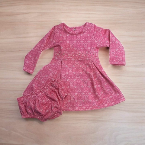 Vestido bebê manga comprida