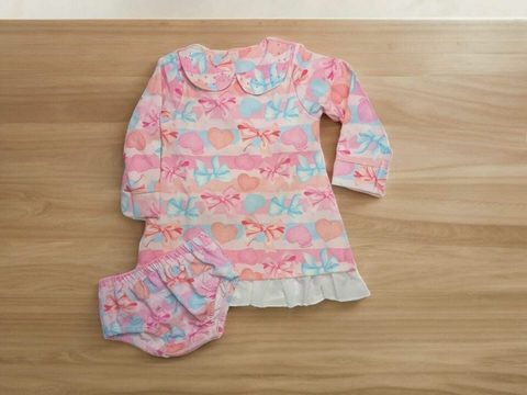 vestido bebê manga comprida