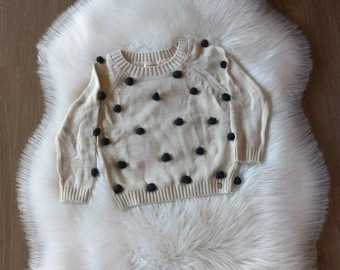 Casaco de lâ pompom