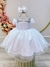 Vestido Batizado branco poa