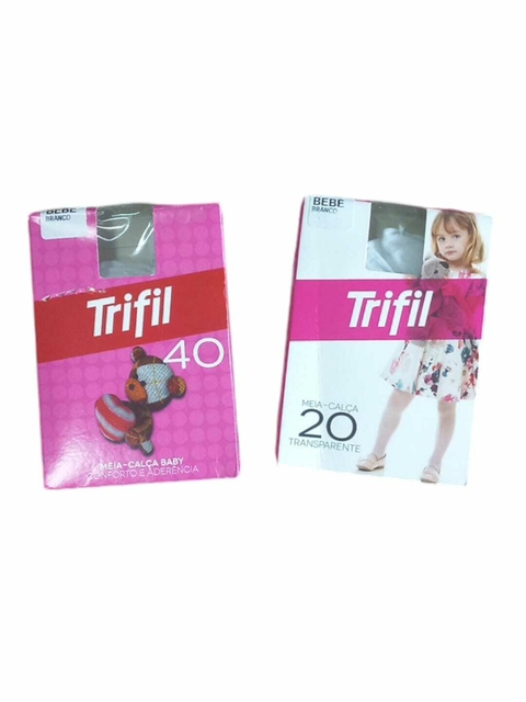 Meia calça branca lisa fio 20 e fio 40