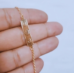 Pulseira Infantil Placa com coração