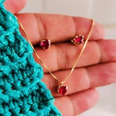 Conjunto Coração RED Zirconia
