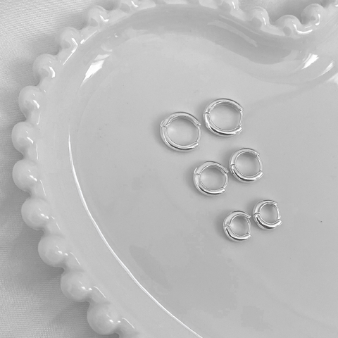 KIT BRINCO TRIO DE PRATA ARGOLA LISA CLICK