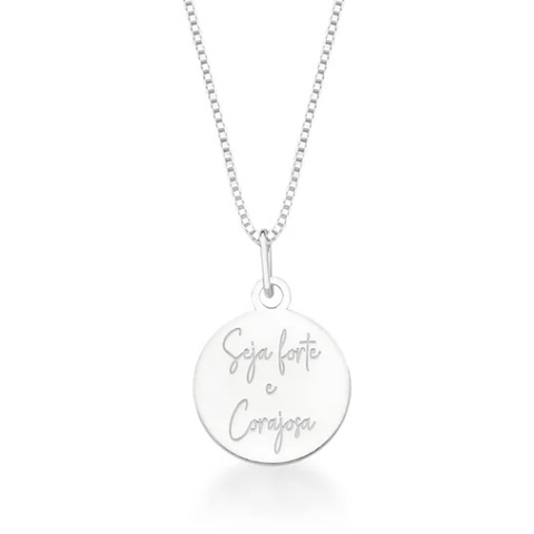COLAR DE PRATA SEJA FORTE E CORAJOSA - comprar online