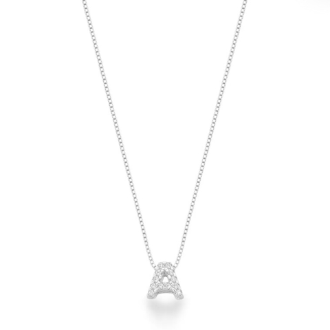 COLAR DE PRATA INICIAL CRAVEJADA