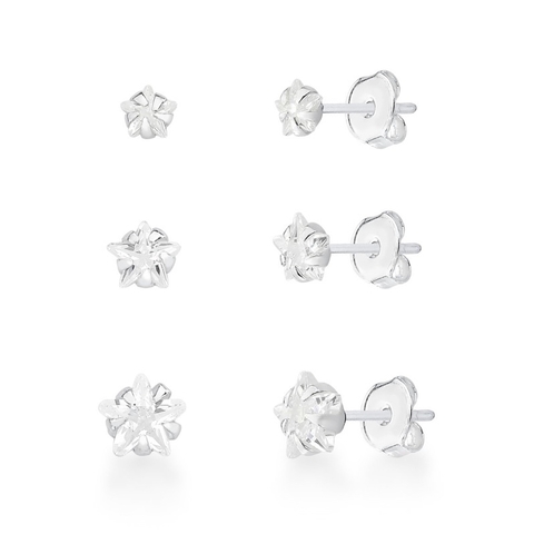 KIT TRIO ZIRCÔNIA ESTRELA