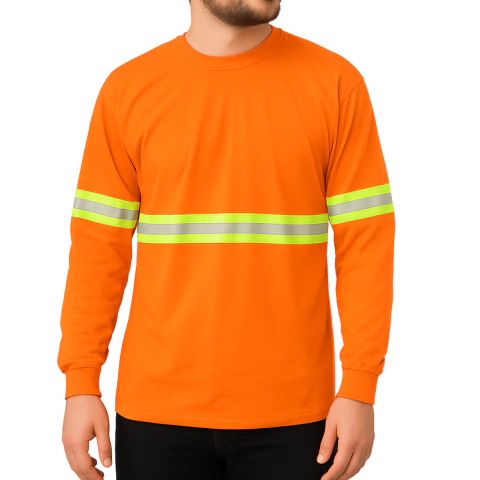 CAMISETA MANGA LONGA COM FAIXA REFLETIVA - loja online