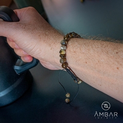 PULSEIRA DE ÂMBAR ADULTO SHAMBALA GREEN DARK