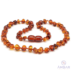 COLAR DE ÂMBAR CHOKER BARROCO COGNAC POLIDO - 37/38 CM