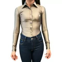 Body Mavolle Haras Strass Cinza Platino BS013.22