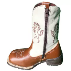 Bota Texana Infantil Marcial Conhaque/Gelo 2704.1 - Barcelos Country