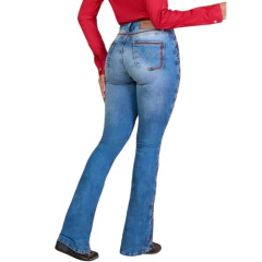 Calça Feminina Minuty Flare Bordada 251841 na internet