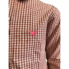 Camisa Infantil Laço Forte ML Xadrez Branco/Marsala 171013.36 - comprar online