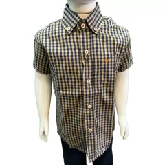Camisa Infantil Laço Forte MC Xadrez Mofo/Marinho 171013.31