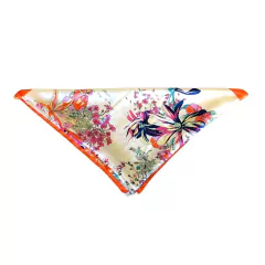 Lenço Branco/Laranja/Rosa Flores LC65 - comprar online