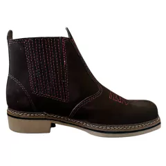 Botina Feminina F1000 Nobuck Café/Rosa 1013.200 - comprar online
