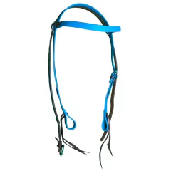 Cabeçada Com Testeira JS Silicone/Courinho Azul Turqueza Com Afogador 31376