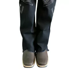 Calça Infantil Feminina Country E Cia Boot Cut Strass Preta 4372 na internet