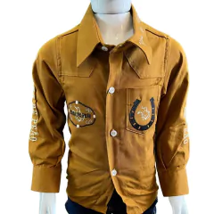 Camisa Infantil Terra De Peão ML Bordado Mostarda 40047.50.1