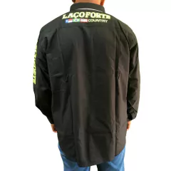 Camisa Masculina Laço Forte ML Slim Preta Com Bordados 3161.41 na internet