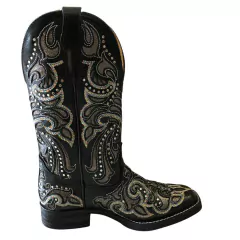 Bota Texana Feminina Goyazes BQ Couro Mustang Preto 233201-CK - comprar online