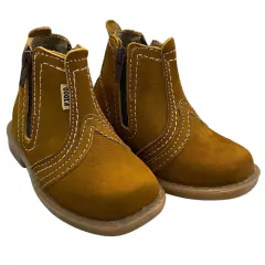 Botina Infantil F1000 Ziper Nobuck Castor 1003.2