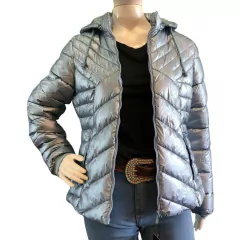 Jaqueta Feminina Bobojaco Metálica Azul ML K-1005.1 - comprar online
