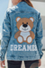jaqueta jeans teddy bordada