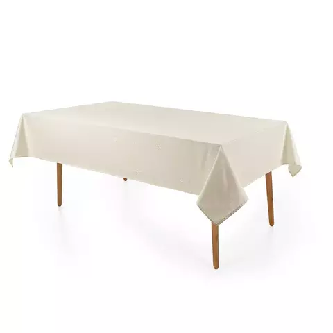Toalha de Mesa Karsten Retangular 8 Lugares Easy Wash Desirée Pérola