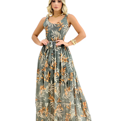 Feminino Vestido Longo Tule Forrado