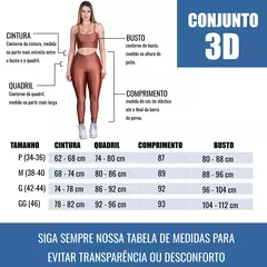 Roupa de Academia Feminina Conjunto Calça Legging 3D + Top Alça na internet
