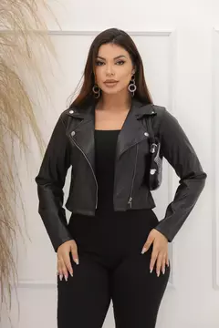 Jaqueta Blusa Bomber Feminina Motociclista Casual - Preto - comprar online