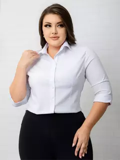 Camisa Meia Manga Lisa Básica Slim|Moda Evangélica|Blusa Feminina|PLUS SIZE|SO - comprar online