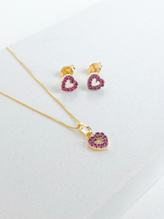 Conjunto Coração Vazado Rosa - comprar online
