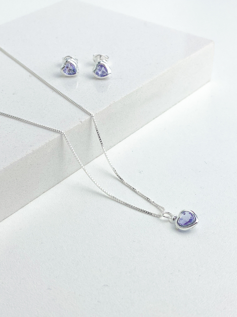 Conjunto Coração Prata 925 - comprar online