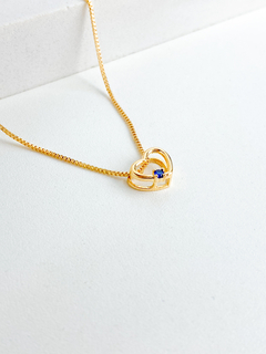 Conjunto Coração Vazado com Zircônia Azul - rafajoias