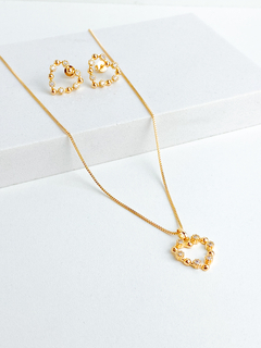 Conjunto Coração Vazado com Zircônias - comprar online