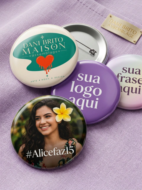 kit com 12 Bottons 44mm - especialmente personalizado para você