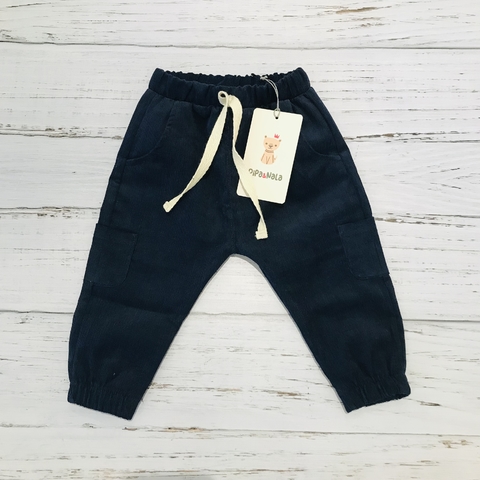 Pantalon Corderoy Bebe Azul