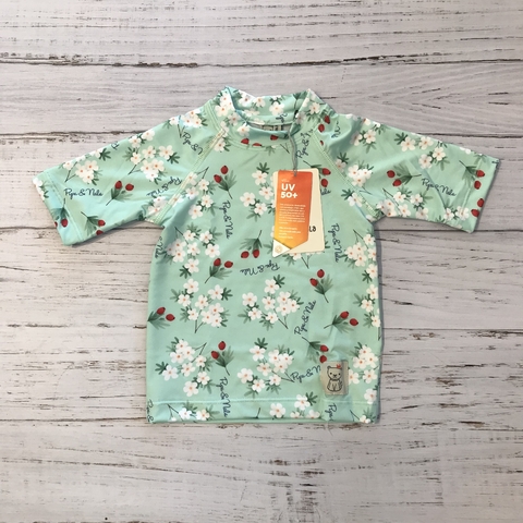 Remera Flores Aqua (UV 50+) manga corta