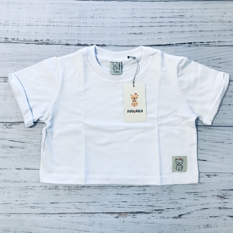 Remera Corta Basica Blanca