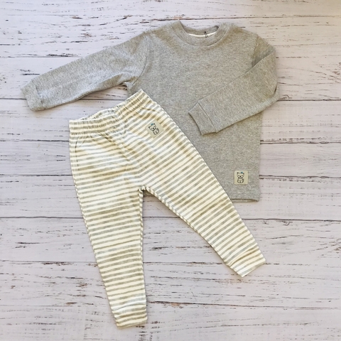 Pijama Rayado Gris
