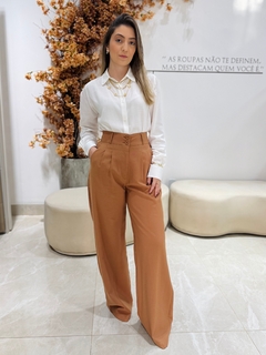 Camisa Viscolinho Camile Branca - T-shirteria Marjorie Nacca